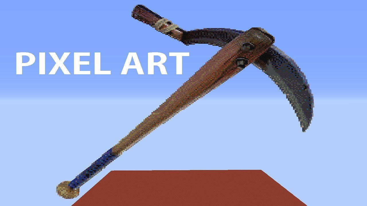 minecraft fortnite batsickle pickaxe speed build pixel art time lapse 2018 - fortnite pickaxe pixel art