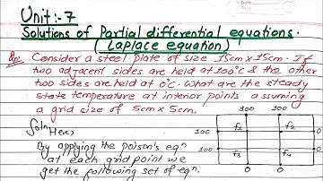 Unit:7 | Solution of Partial Differential equations (Laplace Equation) | Numerical Method | TU,PU |