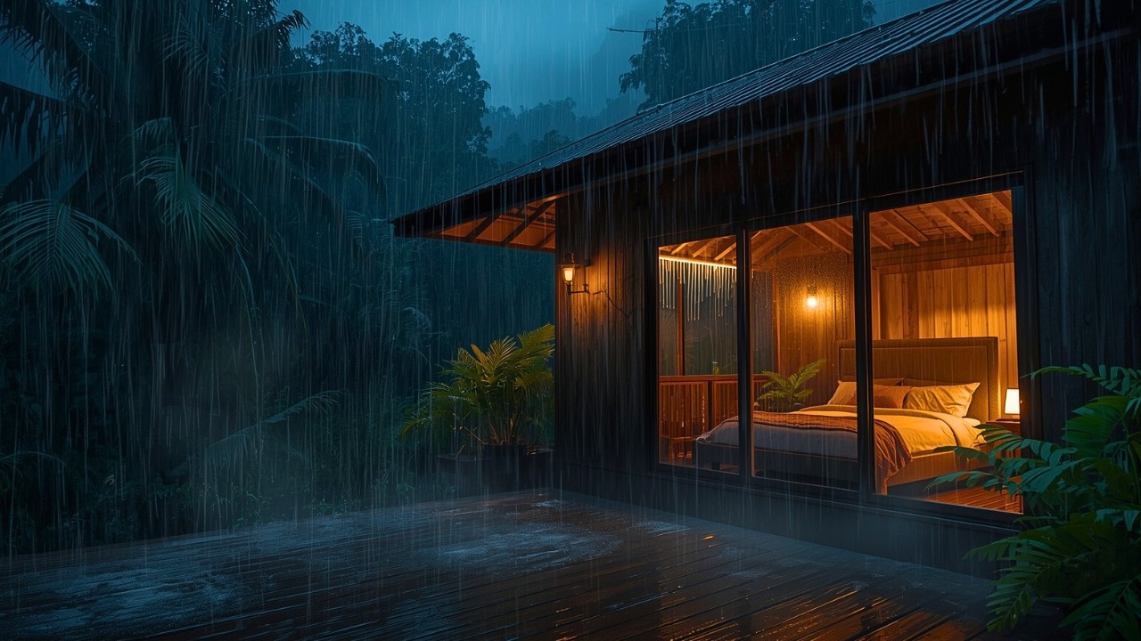 Peaceful Rain for Deep Sleep 🌧️ Cozy Cabin Night Ambience for Anxiety, Insomnia & Stress Relief