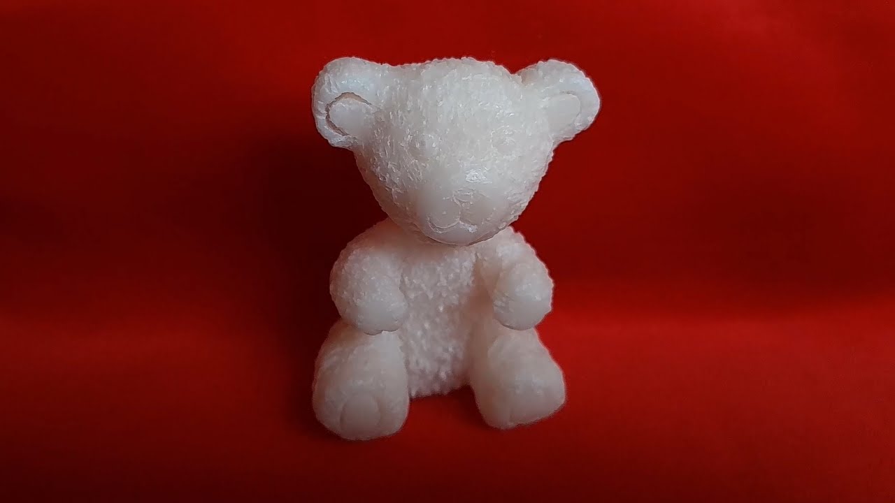 Walentynki 2023 💕 Mydełko biały miś 🐻 Bear soap carving