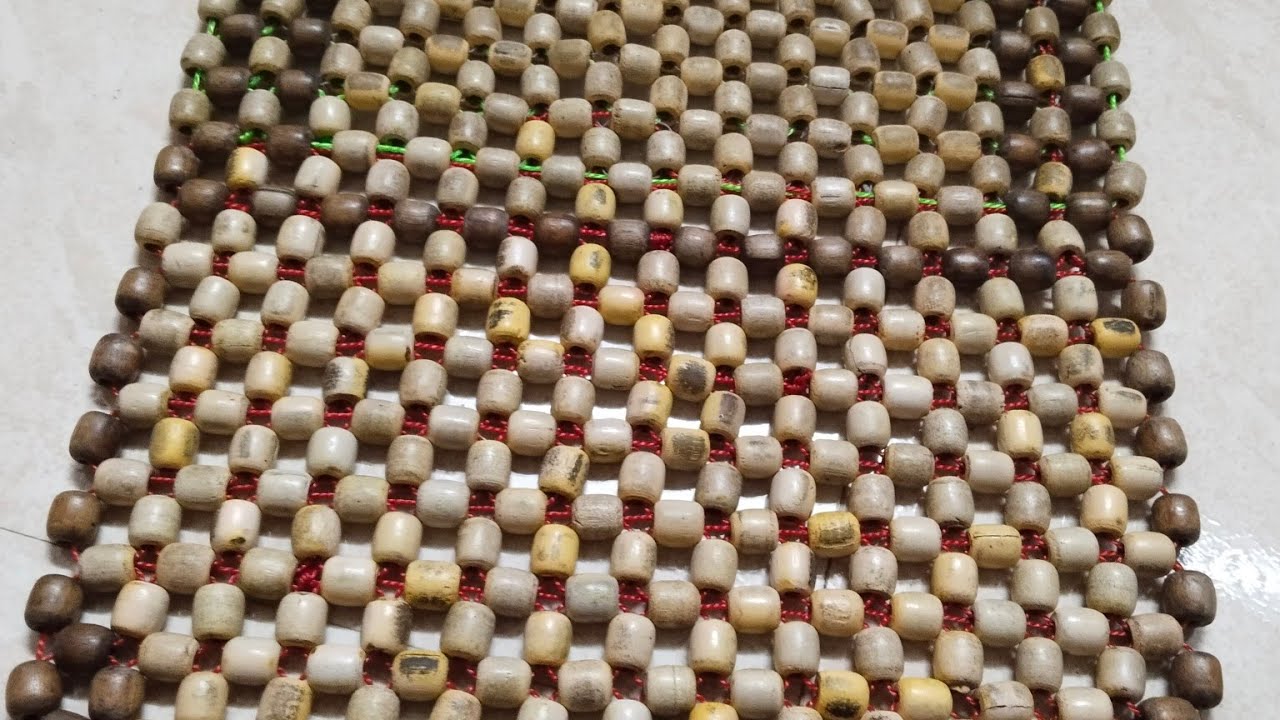 लाकडाच्या मोत्यांची डिझाईन / wooden balls design