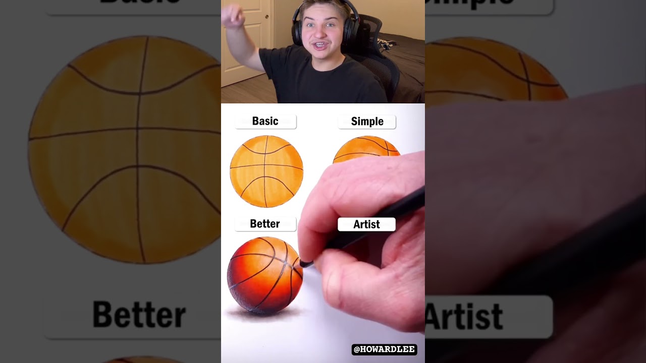 How To Draw A Basketball Noob Vs Pro