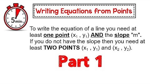 Writing Equations Given a SLOPE and ONE POINT (5 min)