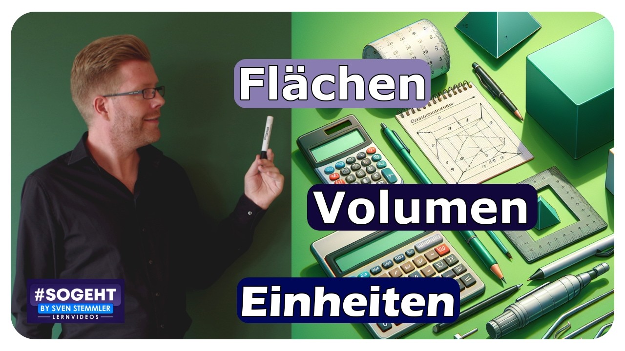 Vorschaubild zum Lernvideo "Einheiten umrechnen leicht gemacht: Ein praktischer Leitfaden für Flächen und Volumen"