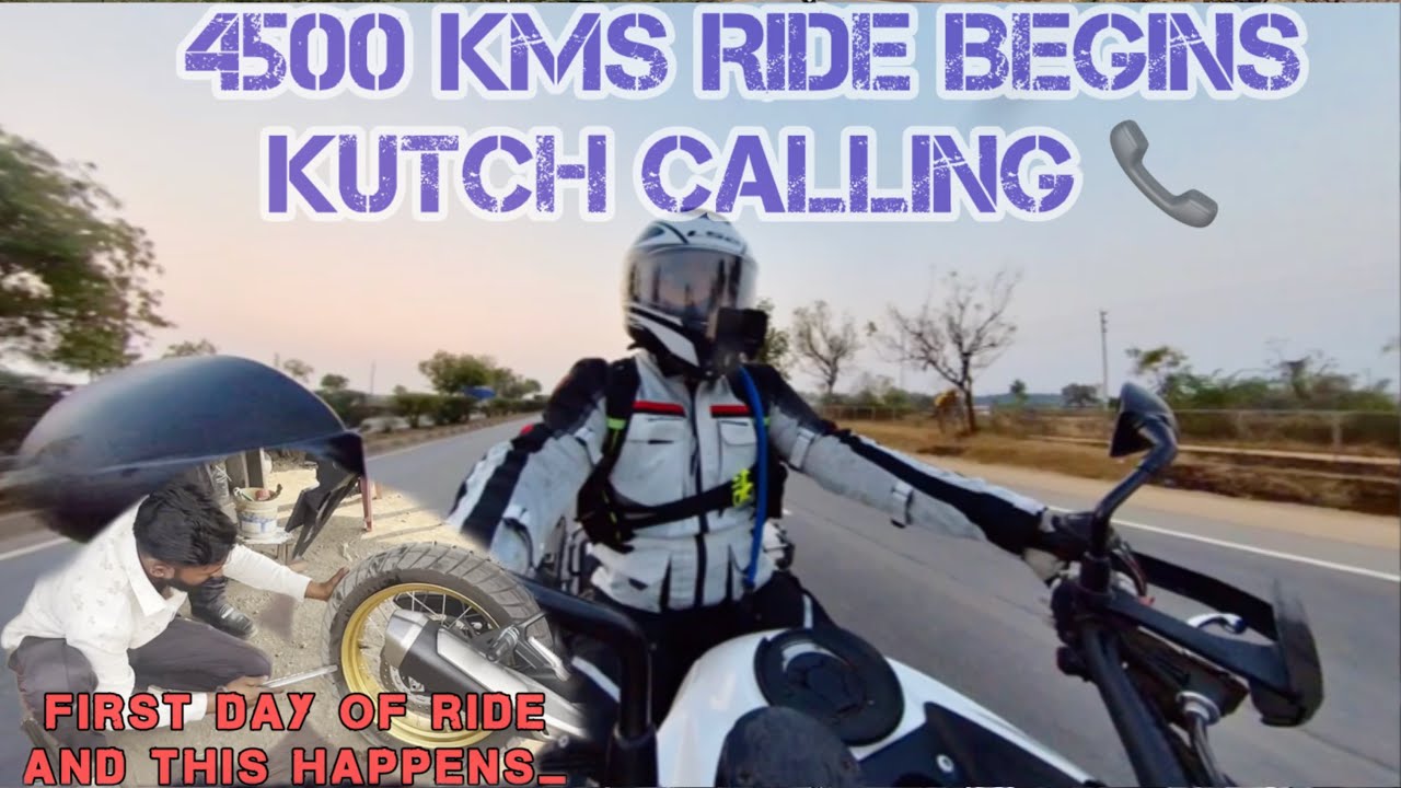 Day 1 - Epic Ride of 4500 Kms begins | Rann of Kutch from Bangalore | 5 bikers 1 destination |