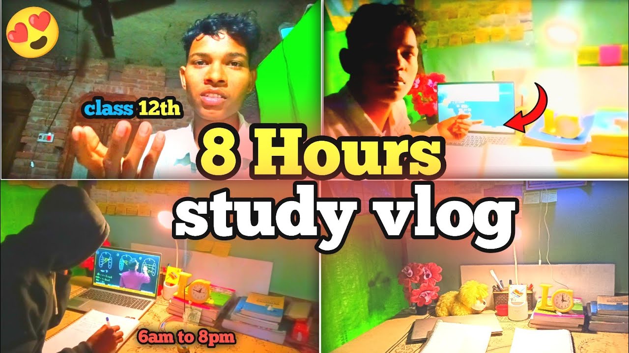 8 Hours study routine vlog 🔥📚 class 12th students 😊 4/100 days ...