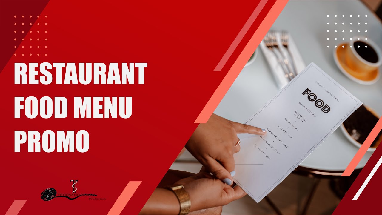 Food Menu Promo Opener Restaurant Promotional Video Restaurant
