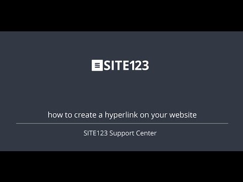 SITE123 - how to create a hyperlink on your website