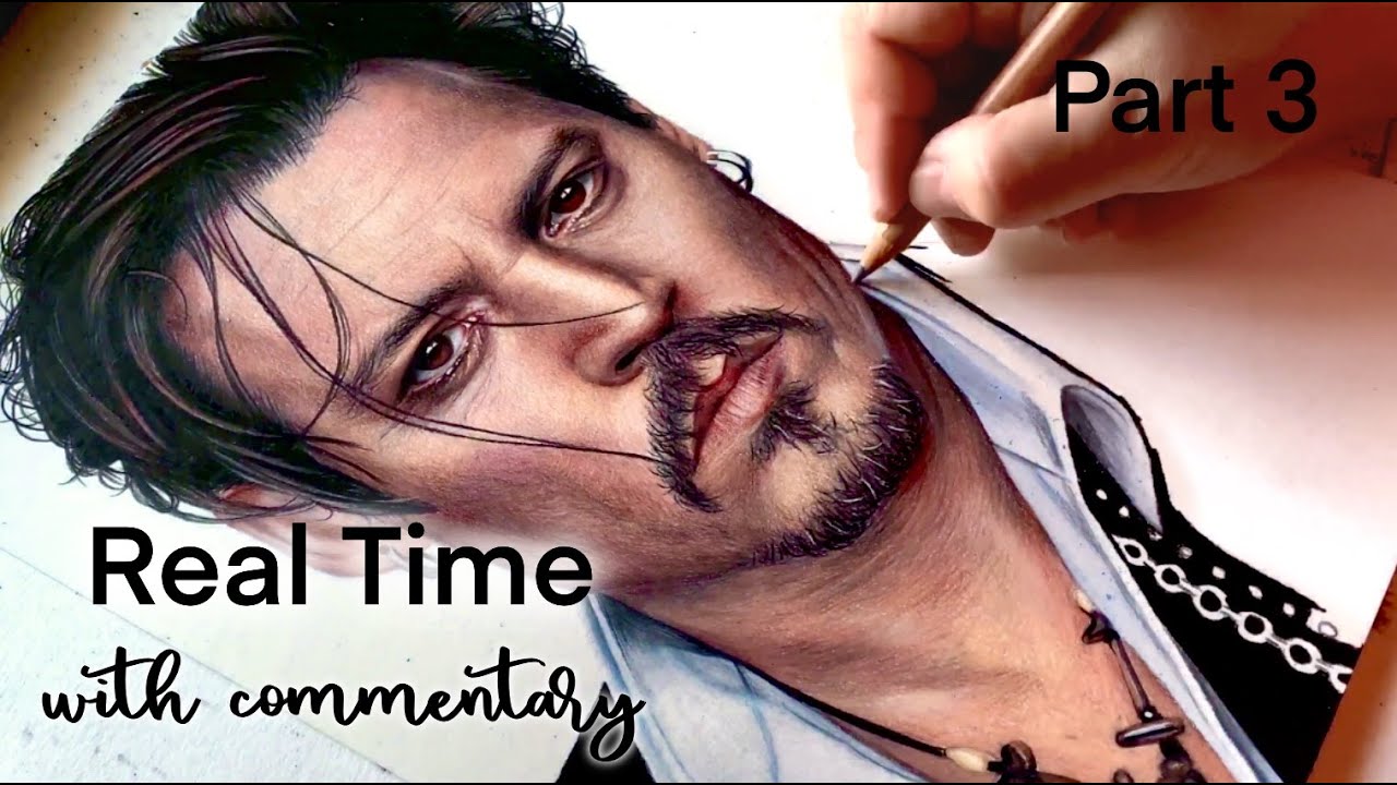 Drawing Johnny Depp Real Time - Part 3
