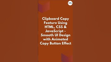📋 Copy to Clipboard in 60 Seconds! ⏳✨ (HTML, CSS, JavaScript) #shorts