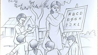 teachers day drawing | teachers day special drawing | teachers day drawing step by step