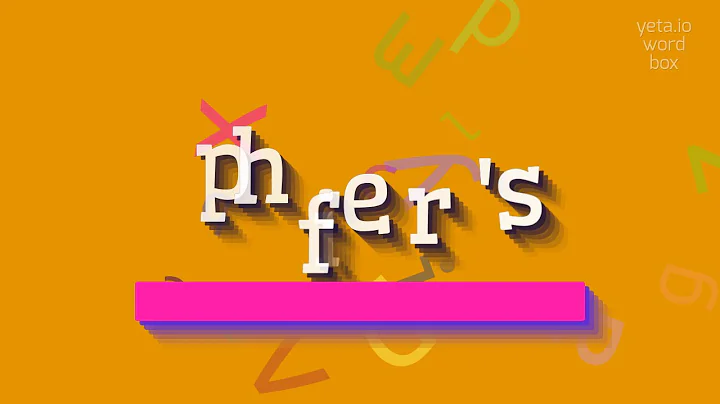 How to say "phifer's"! (High Quality Voices)