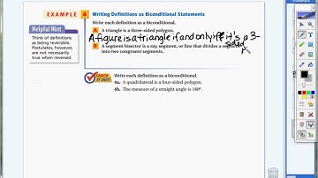2.4 Example 4   Write definitions as biconditional statements