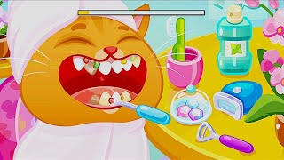 Merawat Kucing Bubbu Untuk Periksa Gigi dan Pergi ke Dokter || Game anak || Pinguinsea screenshot 2