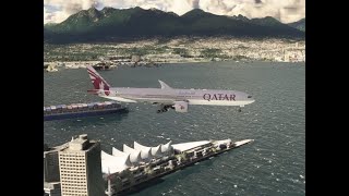 Boeing 777 smooth landing at Vancouver International Airport (YVR)