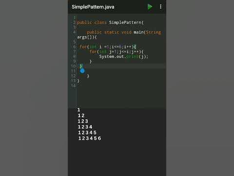 Number pyramid pattern java programing 1 #java #javaprogramming #coding ...