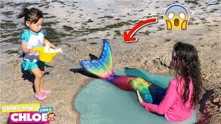 Chloe Encontra Uma Sereia E Faz Piscina Gigante Na Areia Da Praia