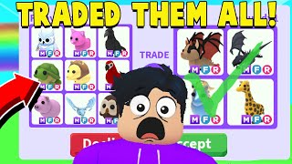 I Traded 9 MEGA NEON PETS in RICH ADOPT ME Servers.. (BEST TRADES)