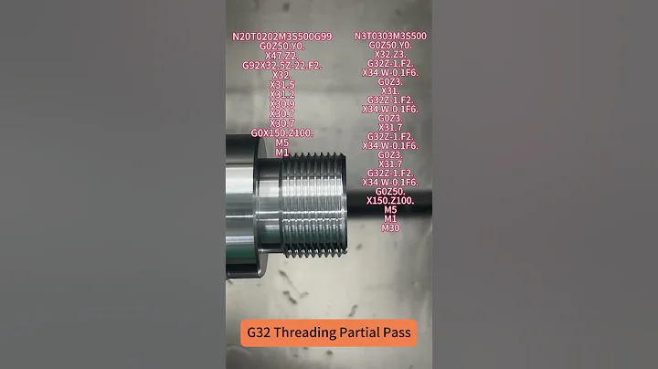 How to Perform Partial Pass Threading with G32 on the SL-36 CNC Lathe? #cnc #machine #lathe