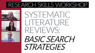 Basic Search Strategies for Systematic Reviews