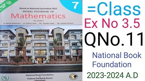 Mathematic Class 7 Exercise 3.5 Question No 11 National Book Foundational