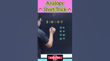 Reasoning | Analogy Trick | SSC | RRB | #maths #mathtricks #shorts #ytshorts