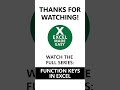 Excel Function Keys Playlist – Outro