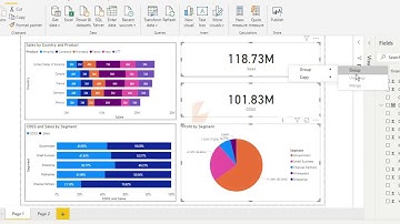 how to grouping visuals in power bi desktop