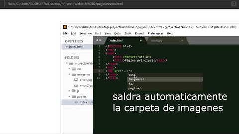 Como insertar imagenes en sublime text Html