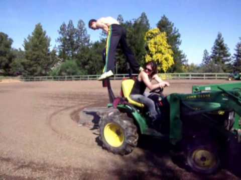 Tractor Gymnastics in California! Daniel Kaiser, Mary McCormick