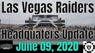 Las vegas raiders headquarters construction update taken on tuesday,
june 09, 2020. the privacy fencing is going in south side of building.
our ou...