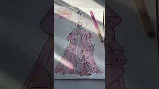 fashion sketchbook asmr / soft pink dress #9
