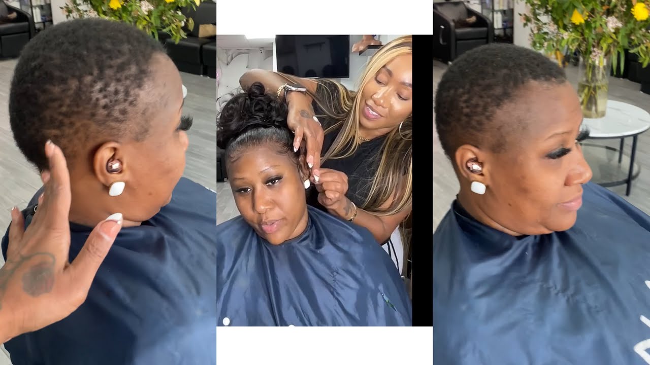 2 FRONTAL PONYTAIL ON MY BALDHEADED SISTER 