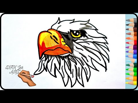 How to draw eagle in simple steps | Burgutni qanday chizish mumkin | Как нарисовать орла|DFK Jes ART