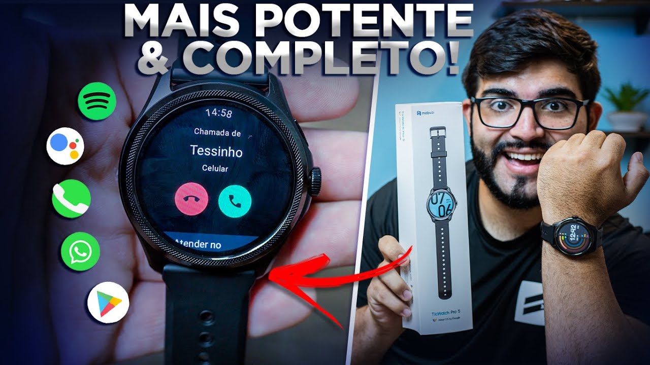 CHEGOU! O SmartWatch MAIS POTENTE que testei! Mobvoi Ticwatch 5 PRO! Com Snapdragon W5+ Gen 1