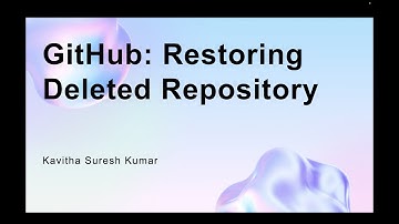 GitHub: Restoring Deleted Repository