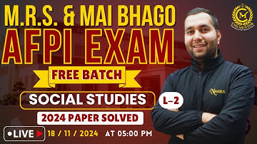 2024 PAPER SOLVED L- 2 || AFPI SOCIAL STUDIES || TARGET AFPI 2025 #afpi2025 #nimbus