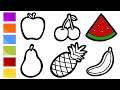 Bolalar uchun pufay rasmini chizish Draw fruits picture for kids Рисуем пышную картинку для детей