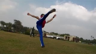 تعلم سلسلة الركلات الهوائية وركلة 360مع نسر الكونغ فو360kick tutorial martial arts