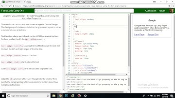 Applied Visual Design   Create Visual Balance Using the text align Property free code camp   Dani