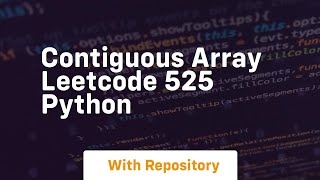 Contiguous array leetcode 525 python