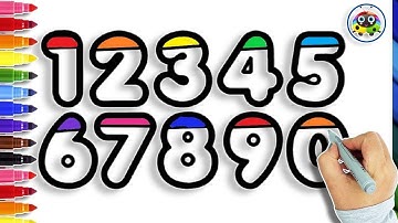 How To Draw & Color Numbers 1 To 10 | Drawing & Coloring Tutorial For Kids | Easy Art Ideas