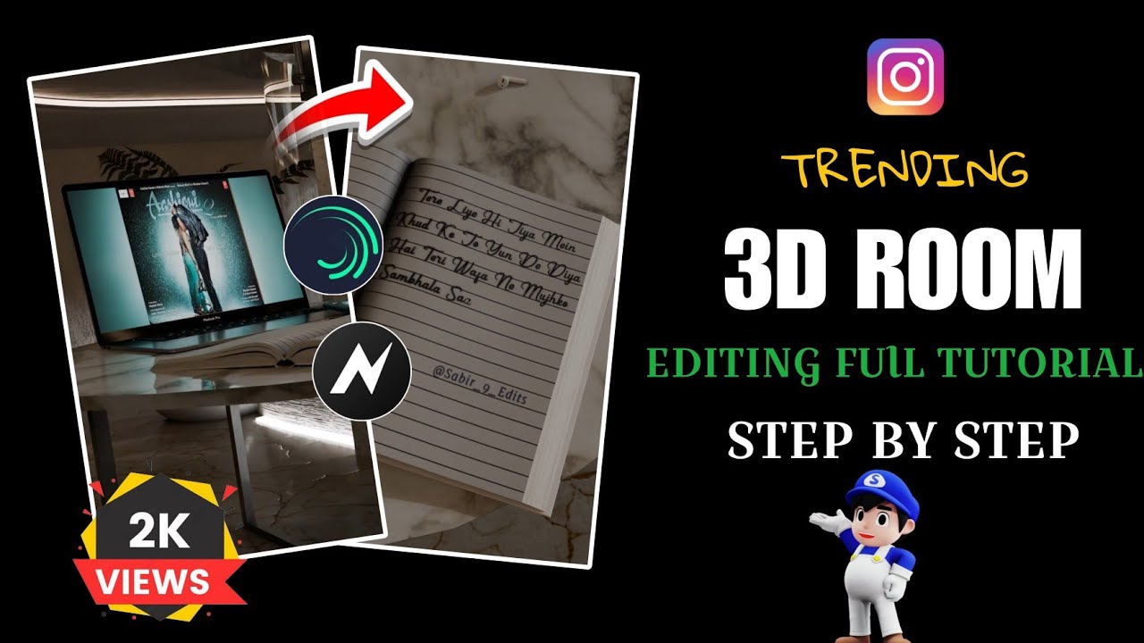 FULL 3D ROOM EDITING COURSE | Alight Motion + Node Video | Sabir 09 Style Reels Tutorial