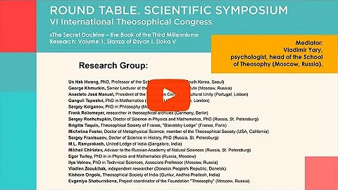 Round table. Scientific Symposium of the VI Intern...