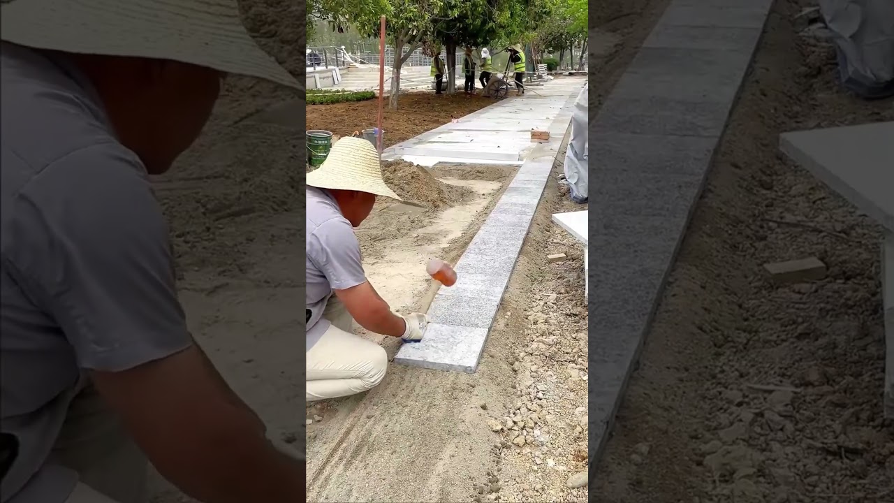 Paving and installation of granite road