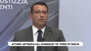 Jonathan Attard Jattakka Lill-Ġurnalist Tat-Times Of Malta