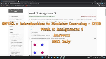 NPTEL » Introduction to Machine Learning – IITM Week 3: Assignment 3