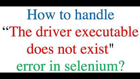The driver executable does not exist error in Selenium