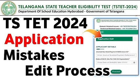 TS TET 2024 Application mistakes edit process  | ts tet 2024 application edit option