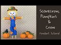 Cute tutorial on how to make a fondant SCARECROW, PUMPKINS &amp; CROW (Include Weights)